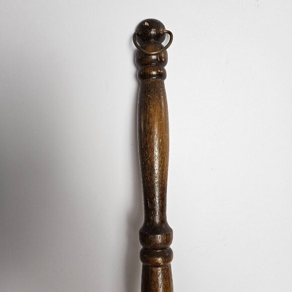 English Brass & Wood Bed Warmer – Embossed Scene Design – 19" Long Vintage - Picture 4 of 12